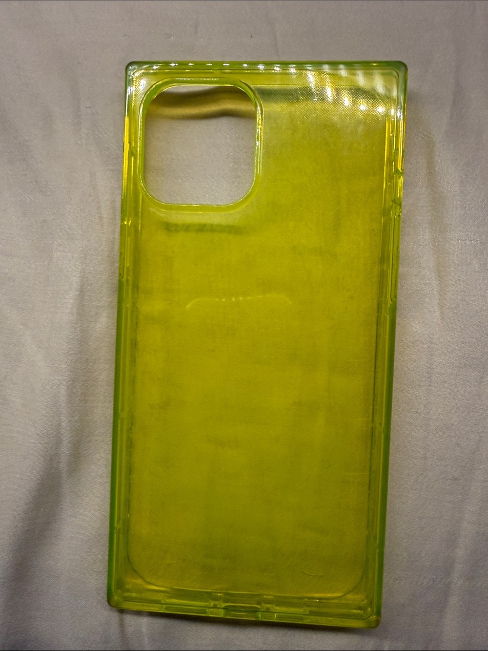 Lime Green Transparent Silicone 12 Pro Max Phone Case - Unbranded